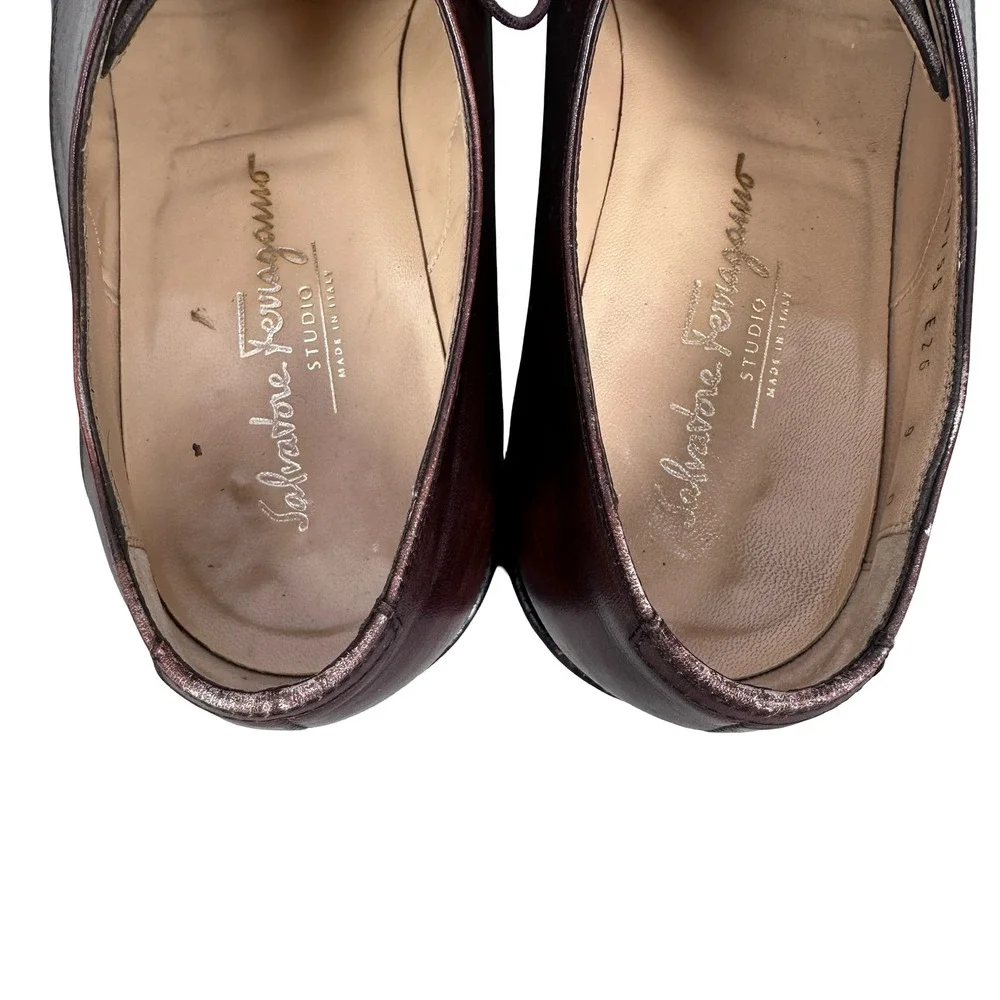 Salvatore Ferragamo Studio Mens 9 D Dark Brown Leather Cap Toe Derby 01UH 38755